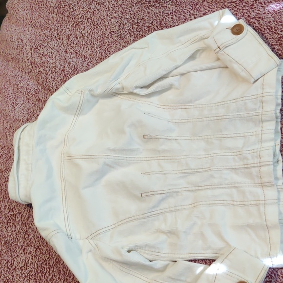 Women's Tulle Ecru Corduroy 5 Button Jacket with Pockets - Picture 2 of 4